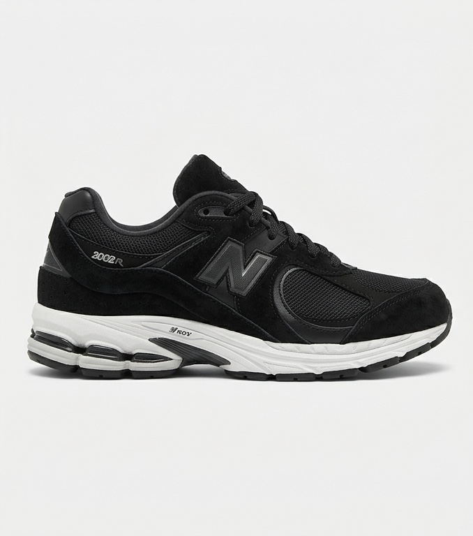 New Balance 2002R Seitenansicht in Schwarz